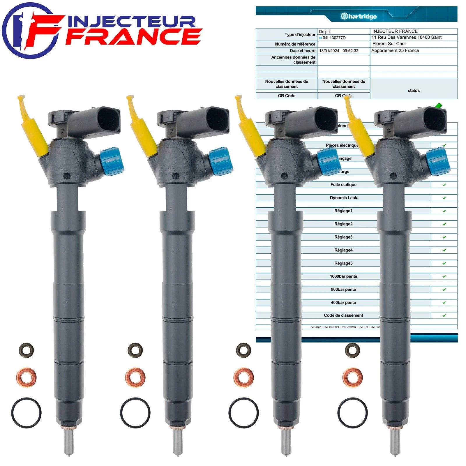 Injecteur Diesel Delphi 04L130277D Pour 1.6 TDI Audi Seat Skoda VW - Remanufacturé - Attention Caution